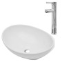 Waschbecken mit ovaler weißer Keramikarmatur von vidaXL, Sinkt - Ref: Foro24-275497, Preis: 86,60 €, Rabatt: %