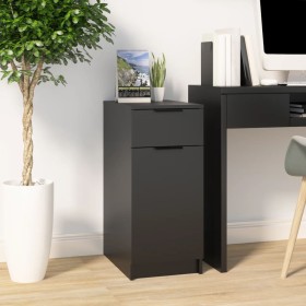 Black plywood desk cabinet 33.5x50x75 cm by vidaXL, Lockers and storage cabinets - Ref: Foro24-811503, Price: 79,32 €, Discou...