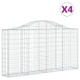 Gabionenkörbe 4 Stück Bogenform Eisen 200x30x100/120 cm von vidaXL, Töpfe und Pflanzgefäße - Ref: Foro24-3145432, Preis: 302,...