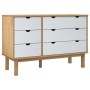 OTTA chest of drawers solid pine wood brown and white 111x43x73.5 cm by vidaXL, Drawers - Ref: Foro24-348587, Price: 174,09 €...