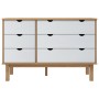 OTTA chest of drawers solid pine wood brown and white 111x43x73.5 cm by vidaXL, Drawers - Ref: Foro24-348587, Price: 174,09 €...