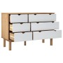 OTTA chest of drawers solid pine wood brown and white 111x43x73.5 cm by vidaXL, Drawers - Ref: Foro24-348587, Price: 174,09 €...