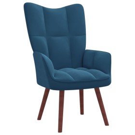 Blue velvet relaxation armchair by vidaXL, Armchairs - Ref: Foro24-328061, Price: 99,37 €, Discount: %