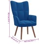 Sillón de relax de terciopelo azul de vidaXL, Sillones - Ref: Foro24-328061, Precio: 99,26 €, Descuento: %