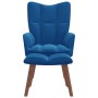 Relaxation armchair with blue velvet stool by vidaXL, Armchairs - Ref: Foro24-328072, Price: 123,99 €, Discount: %