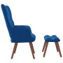 Sillón de relax con taburete terciopelo azul de vidaXL, Sillones - Ref: Foro24-328072, Precio: 123,99 €, Descuento: %