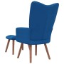 Sillón de relax con taburete terciopelo azul de vidaXL, Sillones - Ref: Foro24-328072, Precio: 123,99 €, Descuento: %