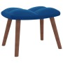 Sillón de relax con taburete terciopelo azul de vidaXL, Sillones - Ref: Foro24-328072, Precio: 123,99 €, Descuento: %