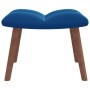 Sillón de relax con taburete terciopelo azul de vidaXL, Sillones - Ref: Foro24-328072, Precio: 123,99 €, Descuento: %