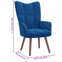 Sillón de relax con taburete terciopelo azul de vidaXL, Sillones - Ref: Foro24-328072, Precio: 123,99 €, Descuento: %