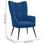 Blue velvet recliner by vidaXL, Armchairs - Ref: Foro24-328083, Price: 114,25 €, Discount: %