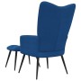 Relaxation chair with blue velvet footrest by vidaXL, Armchairs - Ref: Foro24-328094, Price: 129,88 €, Discount: %