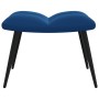 Silla de relajación con reposapiés terciopelo azul de vidaXL, Sillones - Ref: Foro24-328094, Precio: 142,11 €, Descuento: %