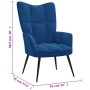 Relaxation chair with blue velvet footrest by vidaXL, Armchairs - Ref: Foro24-328094, Price: 129,88 €, Discount: %