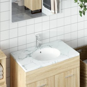 White ceramic oval bathroom sink 38.5x33.5x19 cm by vidaXL, Sinks - Ref: Foro24-153716, Price: 52,99 €, Discount: %