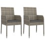 Garden chairs with cushions 2 units gray synthetic rattan by vidaXL, Garden chairs - Ref: Foro24-319886, Price: 86,38 €, Disc...