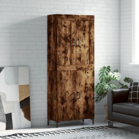 Aparador alto madera contrachapada roble ahumado 69,5x34x180 cm de vidaXL, Aparadores - Ref: Foro24-3199558, Precio: 148,99 €...