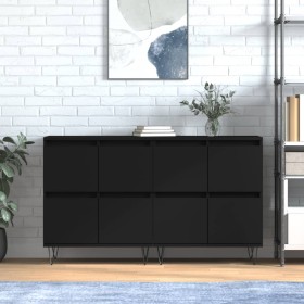 2 Stück Sideboards aus schwarzem Sperrholz von vidaXL, Sideboards - Ref: Foro24-3190174, Preis: 130,39 €, Rabatt: %