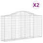 Gabion baskets 2 pcs arc shape iron 200x30x100/120 cm by vidaXL, Pots and planters - Ref: Foro24-3145430, Price: 152,27 €, Di...