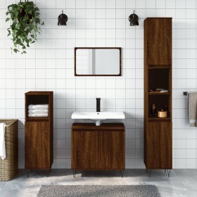 Badezimmermöbel-Set, 3-teilig, braunes Eichensperrholz von vidaXL, Badezimmermöbel - Ref: Foro24-3187796, Preis: 179,83 €, Ra...