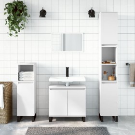 White plywood 3-piece bathroom furniture set by vidaXL, Bathroom furniture - Ref: Foro24-3187797, Price: 181,11 €, Discount: %