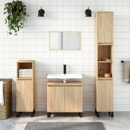 3-piece bathroom furniture set made of oak veneer plywood. by vidaXL, Bathroom furniture - Ref: Foro24-3187800, Price: 213,99...