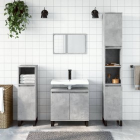 Concrete gray plywood 3-piece bathroom furniture set by vidaXL, Bathroom furniture - Ref: Foro24-3187801, Price: 188,29 €, Di...