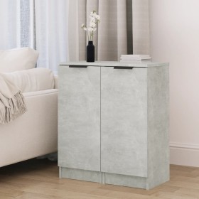 Aparadores 2 uds madera contrachapada gris hormigón 30x30x70 cm de vidaXL, Aparadores - Ref: Foro24-811142, Precio: 63,99 €, ...