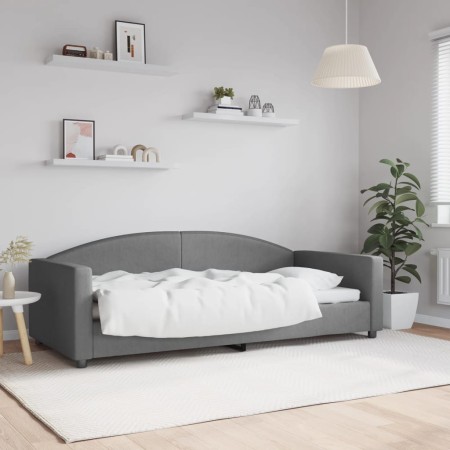 Sofá cama tela gris oscuro 90x200 cm de vidaXL, Camas y somieres - Ref: Foro24-354112, Precio: 211,44 €, Descuento: %