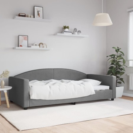 Sofá cama tela gris oscuro 100x200 cm de vidaXL, Camas y somieres - Ref: Foro24-354117, Precio: 224,16 €, Descuento: %