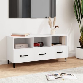 Mueble de TV madera contrachapada blanco 102x35x50 cm de vidaXL, Muebles TV - Ref: Foro24-812609, Precio: 71,90 €, Descuento: %