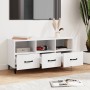 White plywood TV cabinet 102x35x50 cm by vidaXL, TV Furniture - Ref: Foro24-812609, Price: 71,98 €, Discount: %