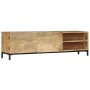 Solid mango wood TV cabinet 145x30x41 cm by vidaXL, TV Furniture - Ref: Foro24-247944, Price: 297,87 €, Discount: %