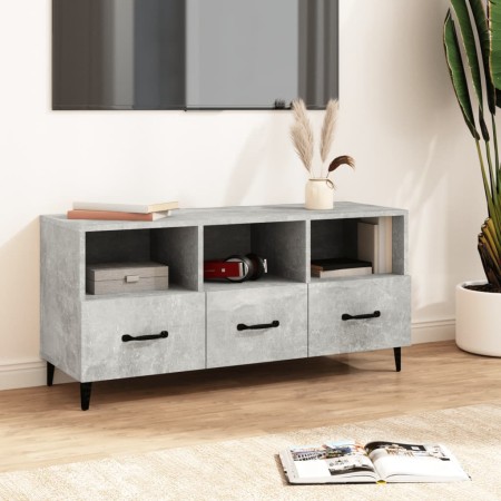 TV stand made of gray concrete plywood 102x35x50 cm by vidaXL, TV Furniture - Ref: Foro24-812613, Price: 85,89 €, Discount: %