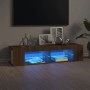 Mueble de TV con luces LED marrón roble 135x39x30 cm de vidaXL, Muebles TV - Ref: Foro24-815695, Precio: 75,12 €, Descuento: %