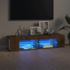 Mueble de TV con luces LED marrón roble 135x39x30 cm de vidaXL, Muebles TV - Ref: Foro24-815695, Precio: 75,12 €, Descuento: %