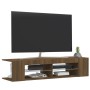 Mueble de TV con luces LED marrón roble 135x39x30 cm de vidaXL, Muebles TV - Ref: Foro24-815695, Precio: 75,12 €, Descuento: %