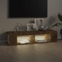 Mueble de TV con luces LED marrón roble 135x39x30 cm de vidaXL, Muebles TV - Ref: Foro24-815695, Precio: 75,12 €, Descuento: %