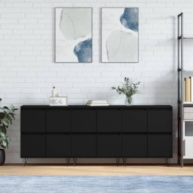 Sideboards 3 pcs black plywood by vidaXL, Sideboards - Ref: Foro24-3190198, Price: 195,78 €, Discount: %