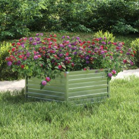 Silver galvanized steel flower bed 129x45 cm by vidaXL, Pots and planters - Ref: Foro24-316881, Price: 32,37 €, Discount: %