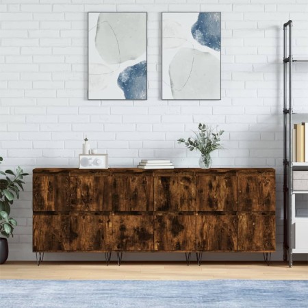 Sideboards 3 units smoked oak plywood by vidaXL, Sideboards - Ref: Foro24-3190202, Price: 188,99 €, Discount: %