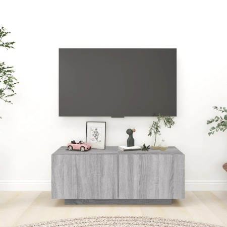 Sonoma gray plywood TV cabinet 100x35x40 cm by vidaXL, TV Furniture - Ref: Foro24-815718, Price: 67,23 €, Discount: %