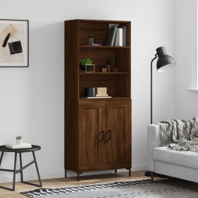 Tall oak brown plywood sideboard 69.5x34x180 cm by vidaXL, Sideboards - Ref: Foro24-3189964, Price: 136,99 €, Discount: %