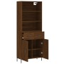 Aparador alto madera contrachapada marrón roble 69,5x34x180 cm de vidaXL, Aparadores - Ref: Foro24-3200528, Precio: 149,98 €,...