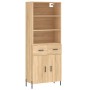 Aparador alto madera contrachapada color roble 69,5x34x180 cm de vidaXL, Aparadores - Ref: Foro24-3200524, Precio: 143,99 €, ...