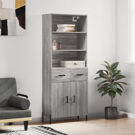 Aparador alto madera contrachapada gris sonoma 69,5x34x180 cm de vidaXL, Aparadores - Ref: Foro24-3200527, Precio: 146,74 €, ...