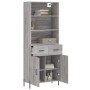 Aparador alto madera contrachapada gris sonoma 69,5x34x180 cm de vidaXL, Aparadores - Ref: Foro24-3200527, Precio: 153,23 €, ...