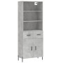 Aparador alto madera contrachapada gris hormigón 69,5x34x180 cm de vidaXL, Aparadores - Ref: Foro24-3200525, Precio: 150,65 €...