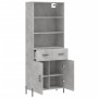 Tall plywood gray concrete sideboard 69.5x34x180 cm by vidaXL, Sideboards - Ref: Foro24-3200525, Price: 150,65 €, Discount: %