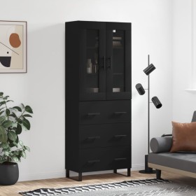 Tall black plywood sideboard 69.5x34x180 cm by vidaXL, Sideboards - Ref: Foro24-3198426, Price: 224,23 €, Discount: %